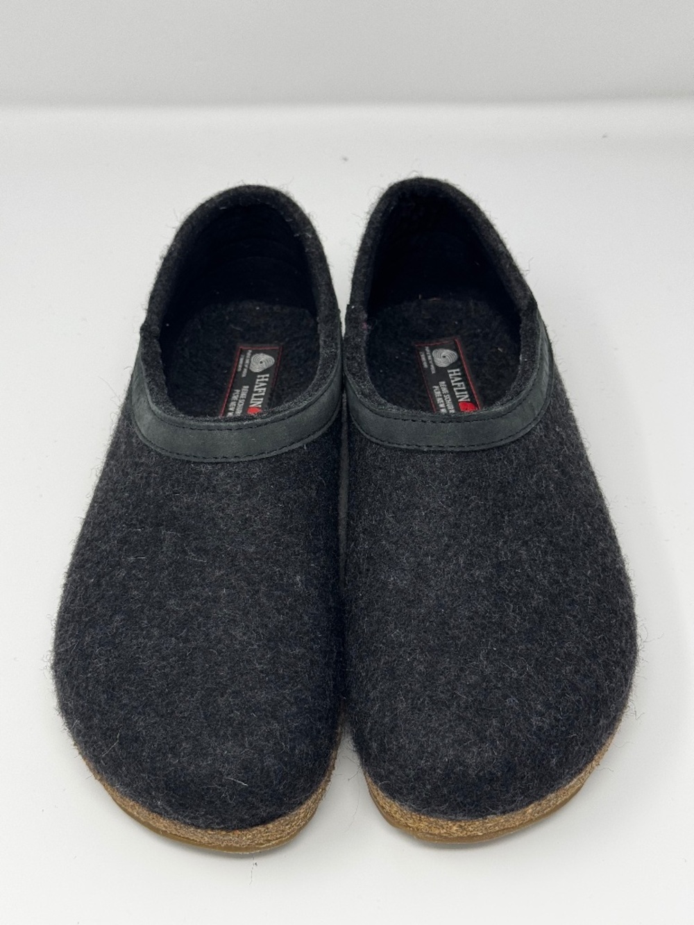 Haflinger Grizzly Clog Wool Charcoal | Women’s Size 39| Cozy Wool Slippers
